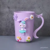 創意可愛兒童漱口杯小狐狸手柄洗漱杯刷牙杯子簡約家用寶寶牙缸- ZMTX