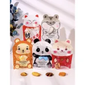 優選台灣現貨 自立夾鏈袋（新款夾鏈袋） 可愛動物卡通透明袋糖果夾鏈袋可愛糖果自封袋雪花酥 牛軋糖太妃糖餅乾包裝袋 自立袋