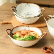 彩虹之屋 免運/可開票 拉麵碗 湯碗 碗碟 日式雙耳碗家用2022新款網紅吃面碗拉面碗陶瓷大湯碗螺螄粉湯盆
