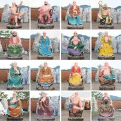 純手工寺廟十八羅漢佛像神像樹脂銅鑄鎏金彩繪達摩祖師供奉擺件