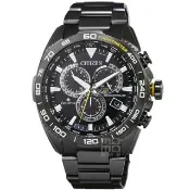 【CITIZEN 星辰】星辰光動能藍寶石電波鬧鈴多時區鋼帶錶-IP黑水鬼(CB5037-84E)