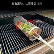 亭亭~ 戶外燒烤籠 燒烤架 燒烤籃 圓形燒烤籠  戶外BBQ煙燻籠  可擕式燒烤網 旋轉滾筒