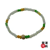 【A1寶石】出清下殺⬊天然緬甸玻璃種翡翠手鍊-多彩冰種紫羅蘭黃翡飄陽綠手珠-同手鐲保值(附證書)MO-12543920