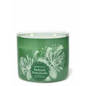 (店+)【Bath & Body Works】BBW 3芯香氛蠟燭〔後院忍冬花〕BACKYARD HONEYSUCKLE - 3-WICK CANDLE