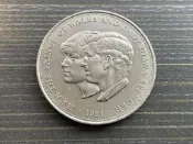 【可開發票】英國1981年查爾斯和戴安娜皇家婚禮紀念幣，超大硬幣38.5mm，按圖發貨218【满额免運】