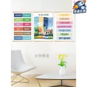 【英語角】掛布 背景布 墻壁掛布 墻壁裝飾 背景墻 英語教室佈置 教室佈置材料包 英語字母數字月份顏色形狀好習慣早教油畫