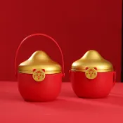 台灣出貨 節慶春節福桶新年禮盒送禮生肖烘焙蛋糕包裝盒寶寶滿月喜糖盒過年禮品 兒童節 禮物