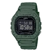 大高雄鐘錶城 CASIO 卡西歐 W-218H-3BV 實用功能搶眼顯示時尚風格腕錶 綠 43.2mm｜樂天領券現折★全館特惠中★指定刷卡回饋10%