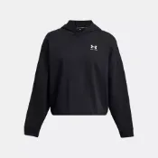 【UNDER ARMOUR】UA  女 Rival Terry OS 連帽長袖套頭衫 黑(1382736-001)