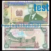 全新UNC 肯尼亞10先令 1990年  外國錢幣  P-24e