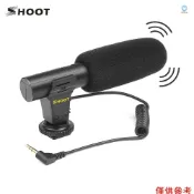 Shoot XT-451 便攜式電容立體聲麥克風 帶有 3.5mm 插孔熱靴安裝座 適用於佳能 Son