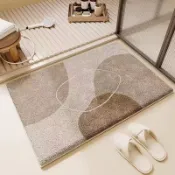 客製化 簡約浴室吸水仿羊絨地墊衛生間毛絨吸水地毯衛浴廁所門口柔軟腳墊