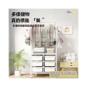 (店+)【安安家具】多功能掛衣架 移動式衣帽架 吊衣架 落地衣架 衣櫃 衣櫥架 衣架 開放式衣架 雙桿衣架 附置物籃 掛衣架子