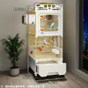 (店+)【MUSHE木舎】鳥籠/鸚鵡鳥籠/大鳥籠/大型鳥籠/ 鳥籠鹦鹉專用新型防濺鳥別墅虎皮玄鳳牡丹小太陽新款家用大號籠子