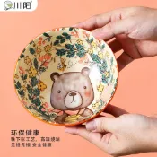 【桃園出貨】日式陶瓷碗套裝吃飯碗泡面碗湯碗兒童碗家用可愛創意網紅餐具套裝