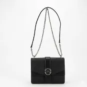 【Michael Kors】GREENWICH高雅金屬鍊帶防刮上掀肩背/斜背包35S5SGRC1L(銀LOGO)