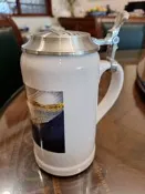 全新商品，德國製造，傳統陶瓷帶錫蓋啤酒杯，容量約500ml