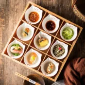 免運 臺灣出貨 九宮格餐盒 備菜盤 備料盤 九宮格餐盤 竹木九宮格託盤餐具火鍋配菜盤拚盤燒烤盤子圍爐點心盒零食幹果盤