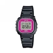 【CASIO 卡西歐】CASIO 小巧方形女流電子時尚腕錶-粉框-LA-20WH-4A