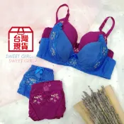 🔥台灣現貨🔥 B罩杯 大A罩杯 下厚上薄 U型鋼圈 拼接細緻網紗蕾絲 三排兩扣 成套內衣褲 快速出貨 百元內衣 波波小舖