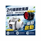【插頭款110V高速排風扇】12吋口徑30公分+5米鋁箔管(循環風扇 強勁吸力 防水防腐 廚房管道風機)