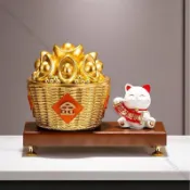 招財擺件 日進斗金 金元寶 一桶金 聚寶盆 流水聚寶盆 招財 聚財 裝飾品 辦公室 旺事業 風水擺件 招財擺飾 流水擺件
