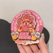 新年春節財神爺亞克力喜慶創意卡通國潮可愛冰箱入戶門磁吸裝飾廚房點綴 吉祥討喜 客廳廚房百搭招財風格裝飾品 招財擺飾