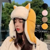 【橘魔法】尖尾貓耳朵拼接毛絨雷鋒帽(護耳帽 帽子 大童 中性款 女童 男童 兒童 親子款 寒流 保暖 厚)