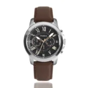 FOSSIL | 羅馬時標三眼計時腕錶 - 銀X黑 FS4813