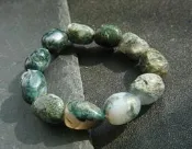 天然原礦水草瑪瑙手鍊 隨形海草玉手串