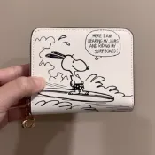 ✨實拍🤍Coach女用新款史努比聯名款短夾拉鏈錢包