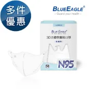 藍鷹牌 雲朵白N95水針布3D立體醫用口罩 50片x1盒 多件優惠 NP-3DMJWH-50