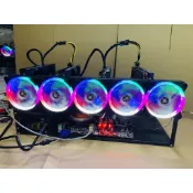 圓弧定色彩燈12cm台式電腦機箱RGB風扇炫彩發光靜音ARGB散熱風扇乙太礦機散熱靜音風扇小3P+大4P