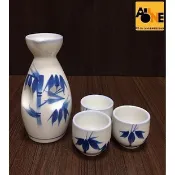~All-in-one~【附發票】台灣製 瓷竹花清酒壺 清酒瓶 清酒杯 竹清酒瓶 香山窯酒壺醬油壺