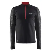 【CRAFT】男 Facile Embossed Halfzip 長袖拉鍊中層衣.排汗衣.立領衫(1904527-9464 黑)