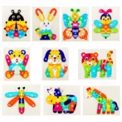 全球選品1館 生活百貨 數字拼板 兒童立體動物拼圖3-6歲寶寶早教益智認知木製拼圖