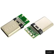 TYPE-C 音頻公頭 耳機接口 USB 帶板焊線式帶外殼 DIY維修耳機📣現+免運