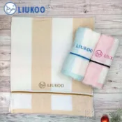 LIUKOO 大彩條 吸水毛巾 純棉毛巾 兒童毛巾 方巾 煙斗【DK大王】