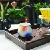 全球選品1館 生活百貨 陶瓷釉下彩賽事咖啡杯180ml多巴胺色彩咖啡聞香杯品鑑杯