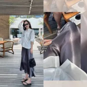 朵妮 DN鎏金裙！雙版本高密光感緞面松緊腰魚尾裙高腰氣質半身裙#Hi, 貼心優衣家居#