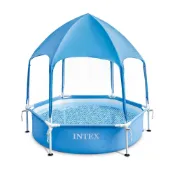 (店+)【INTEX】遮陽六角形金屬框架泳池183x高38cm(700L) 適用3歲+ (28209)