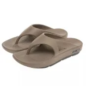 (店+)【SKECHERS】63-SKECHERS男鞋 夾腳 恢復拖 全塑膠 足弓 卡其 GO RECOVER REFRESH 229189KHK