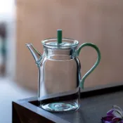 限時免運【耐熱玻璃壺】仿宋耐熱玻璃綠茶壺傢用大號手執花茶壺泡茶器日式透明冷泡壺單壺i4z6r5ma3p