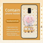 簡約質感三星Galaxy A8 Plus 2018/A8+ 2018手機殼潮流軟殼流沙情侶可愛液態趣味男女款個性防塵