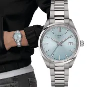 TISSOT 天梭  錶 PR 100 俐落簡約時尚女錶-T1502101135100/冰藍34MM