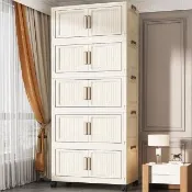 【ONE HOUSE】50寬 150L 品匠雙開磁吸折疊收納櫃-五層 (收納箱/置物櫃/收納箱/廚房收納)
