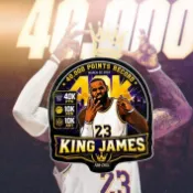 【FC獨家設計貼紙】LeBron James 生涯4萬紀錄 二創 貼紙 LBJ 湖人 運動周邊 防水貼紙 全斷亮膜
