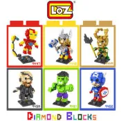 --庫米--LOZ 鑽石積木 9447 - 9452 英雄系列 獨眼龍 浩克 洛基 雷神 鋼鐵人 美國隊長  迷你積木