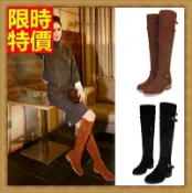 現貨+預購 過膝長靴女鞋子-舒適低跟時尚率性磨砂真皮女靴子2色71ab9【獨家進口】【米蘭精品】