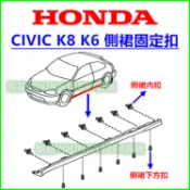 HONDA 本田 CIVIC 6代 K8 5代 K6 側裙固定扣 扣子 塑膠扣 卡扣 鈕釦 戶定飾板按扣 塑膠螺絲 側群